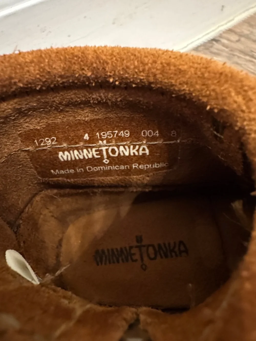 Minnetonka Kids Chestnut Suede Fringe Moccasins